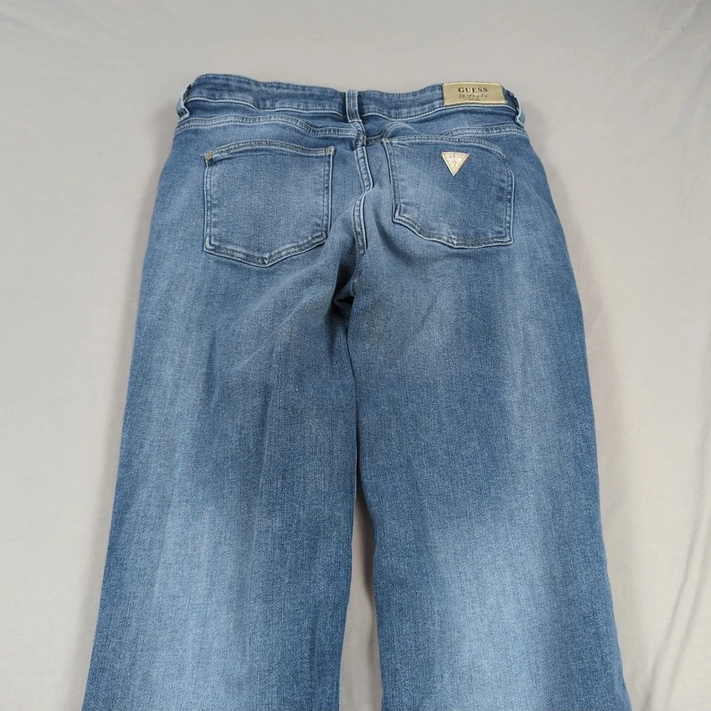 Guess Jeans‎ Womens 31 Blue Sexy Boot Cut Western Cowgirl Faded Casual Frayed